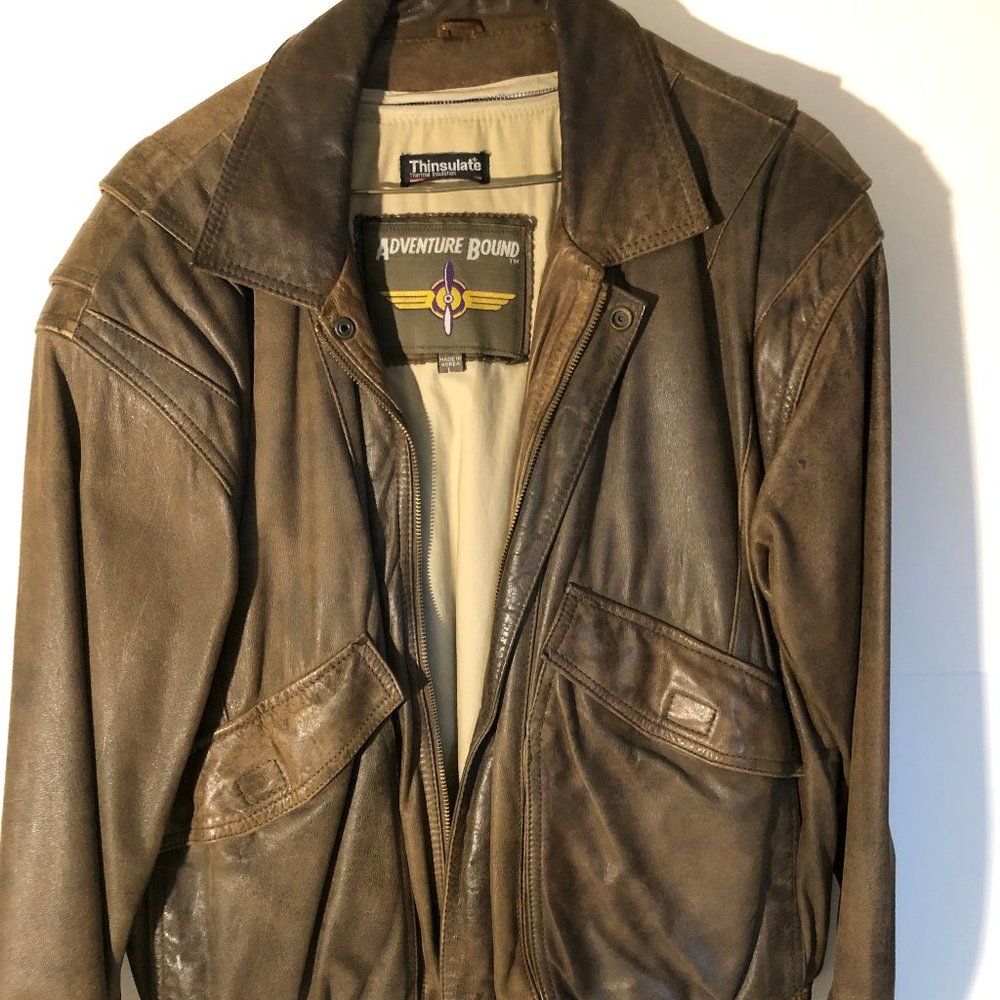 Mens Vinatge Leather Aviator Jacket
